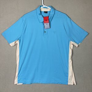 Short Par 4 Polo Shirt Mens Extra Large Blue Golf Rugby Preppy Adult‎ NWD